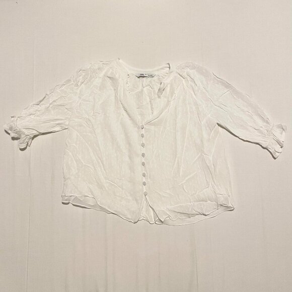 Zara Button Up Blouse Womens Size Small - Picture 1 of 16